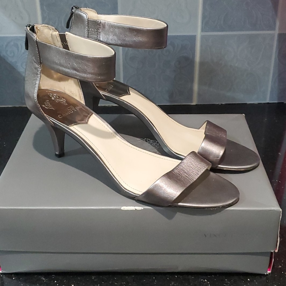 Vince Caputo Ankle strap sandal with 4" heel